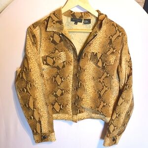 Snake Skin Print Jacket 80s Mob Wife Costume Grunge Rock Concert Indie Sleeze